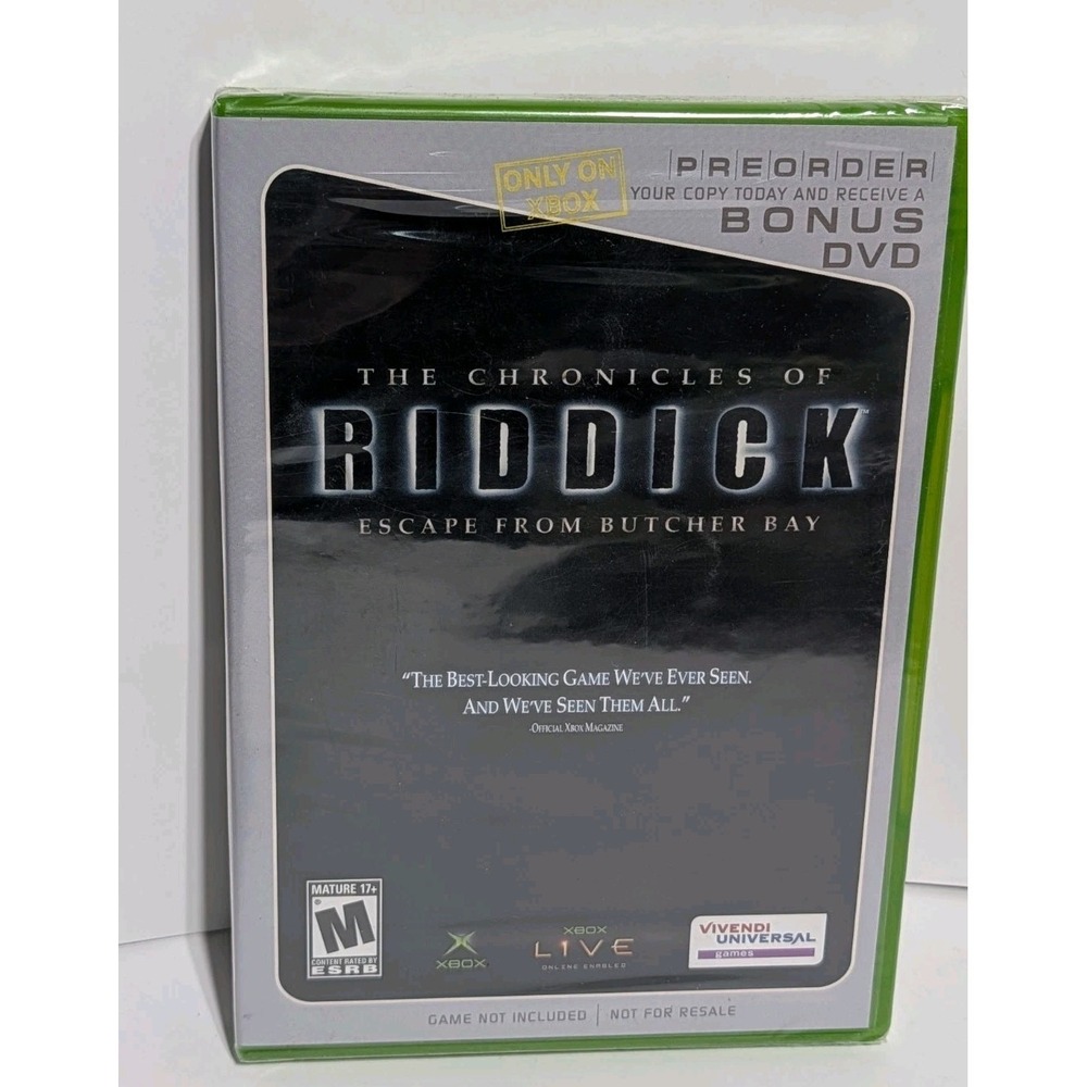 Chronicles of Riddick Escape Butcher Bay Preorder Bonus DVD NEW Sealed Y2K